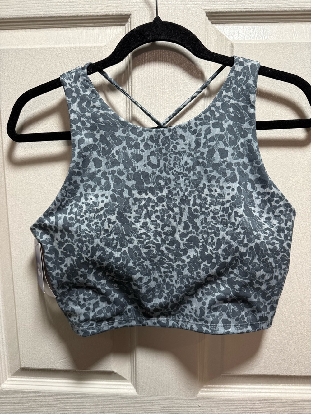 JOY LAB Leopard Print Active Top - Gray and Black size L